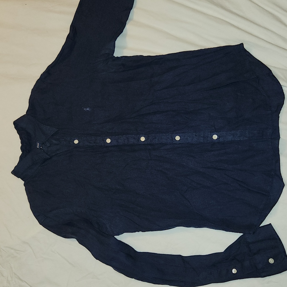 Ralph Lauren Sport Linen Blouse Navy